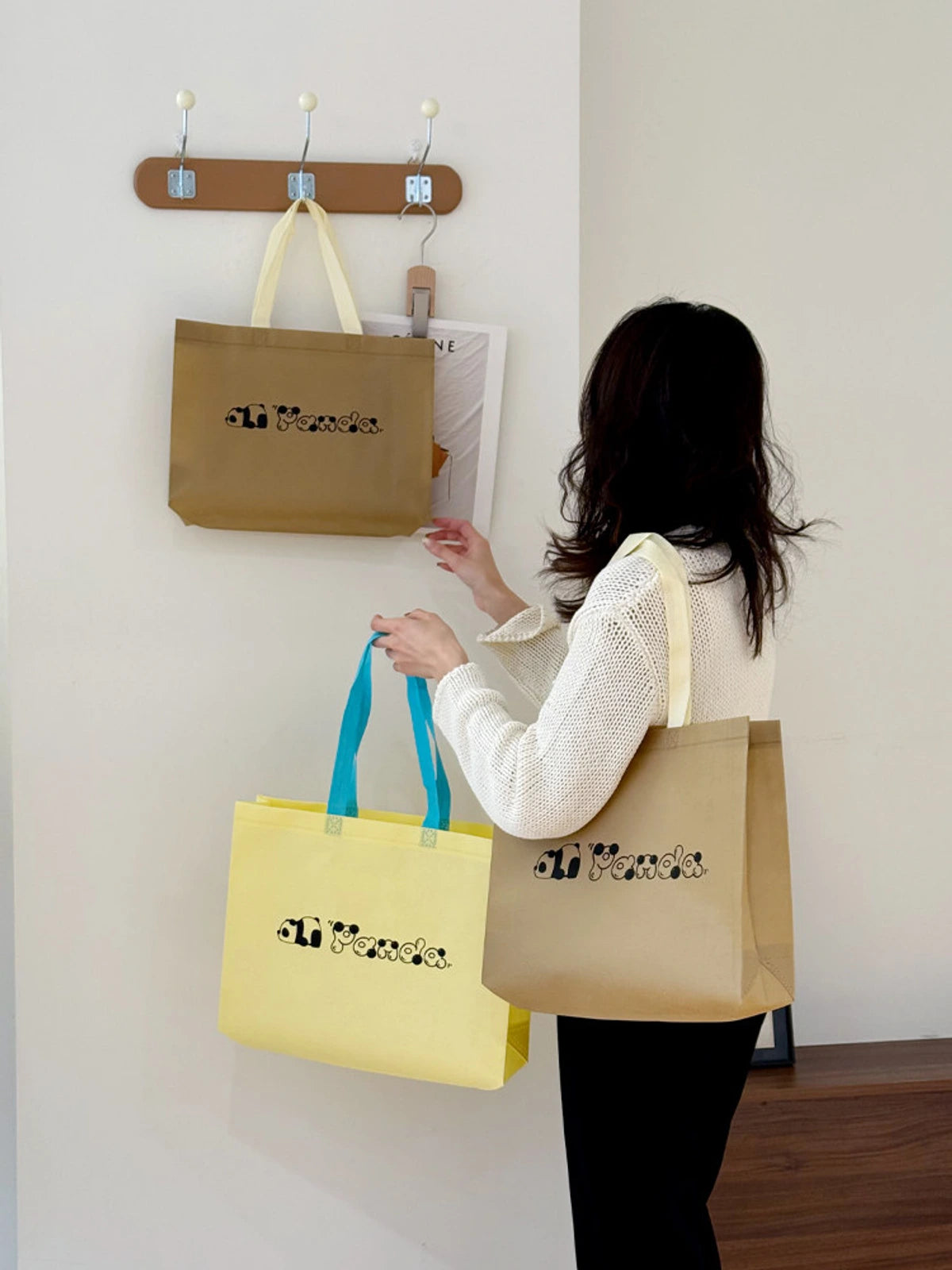 Panda Print Non-Woven Tote Bags — 4 Styles product view 2