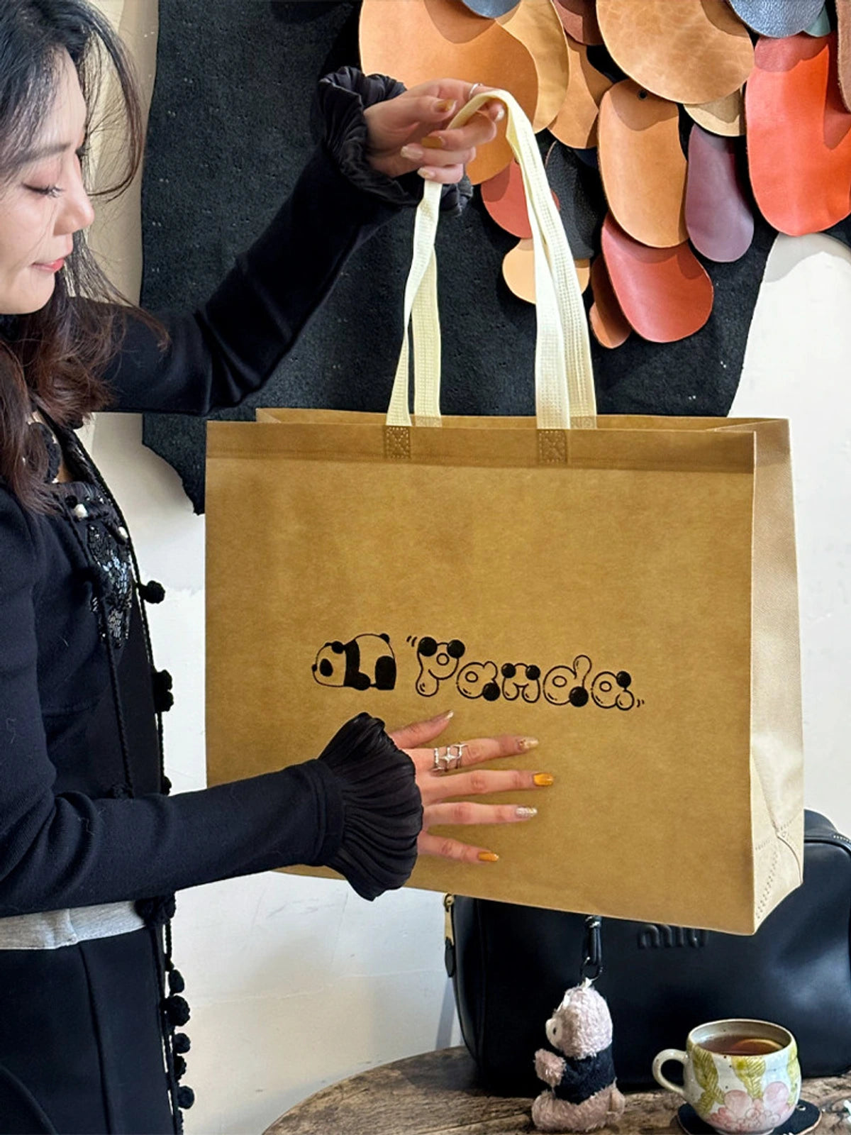 Panda Print Non-Woven Tote Bags — 4 Styles product view 2