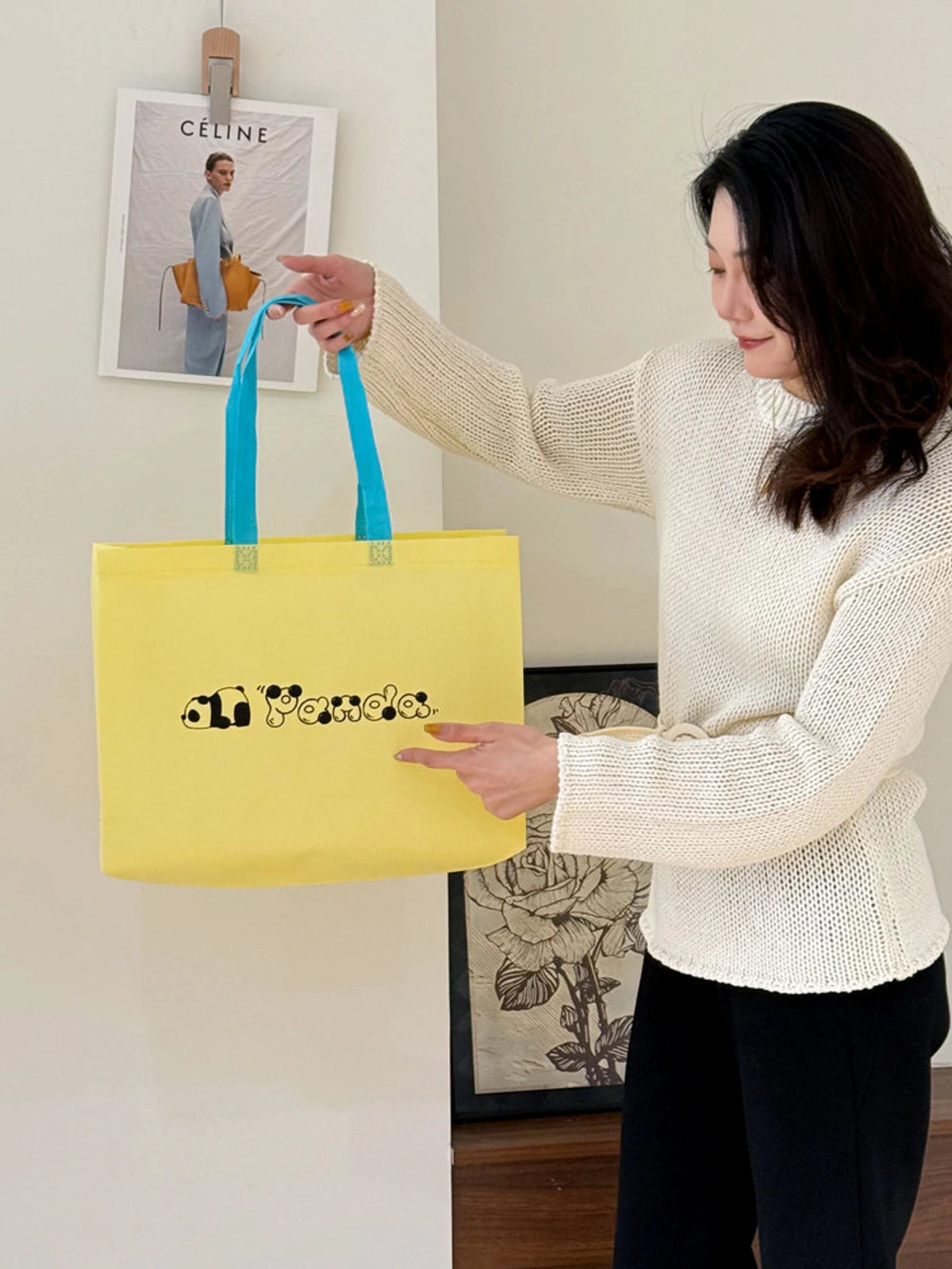 Panda Print Non-Woven Tote Bags — 4 Styles product view 4