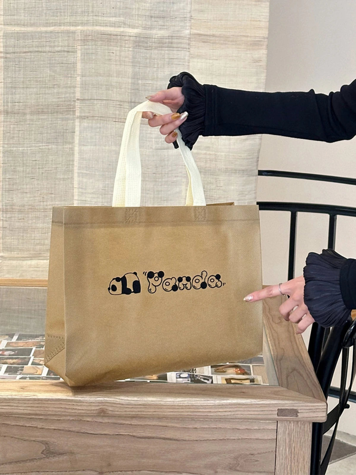 Panda Print Non-Woven Tote Bags — 4 Styles product view 4