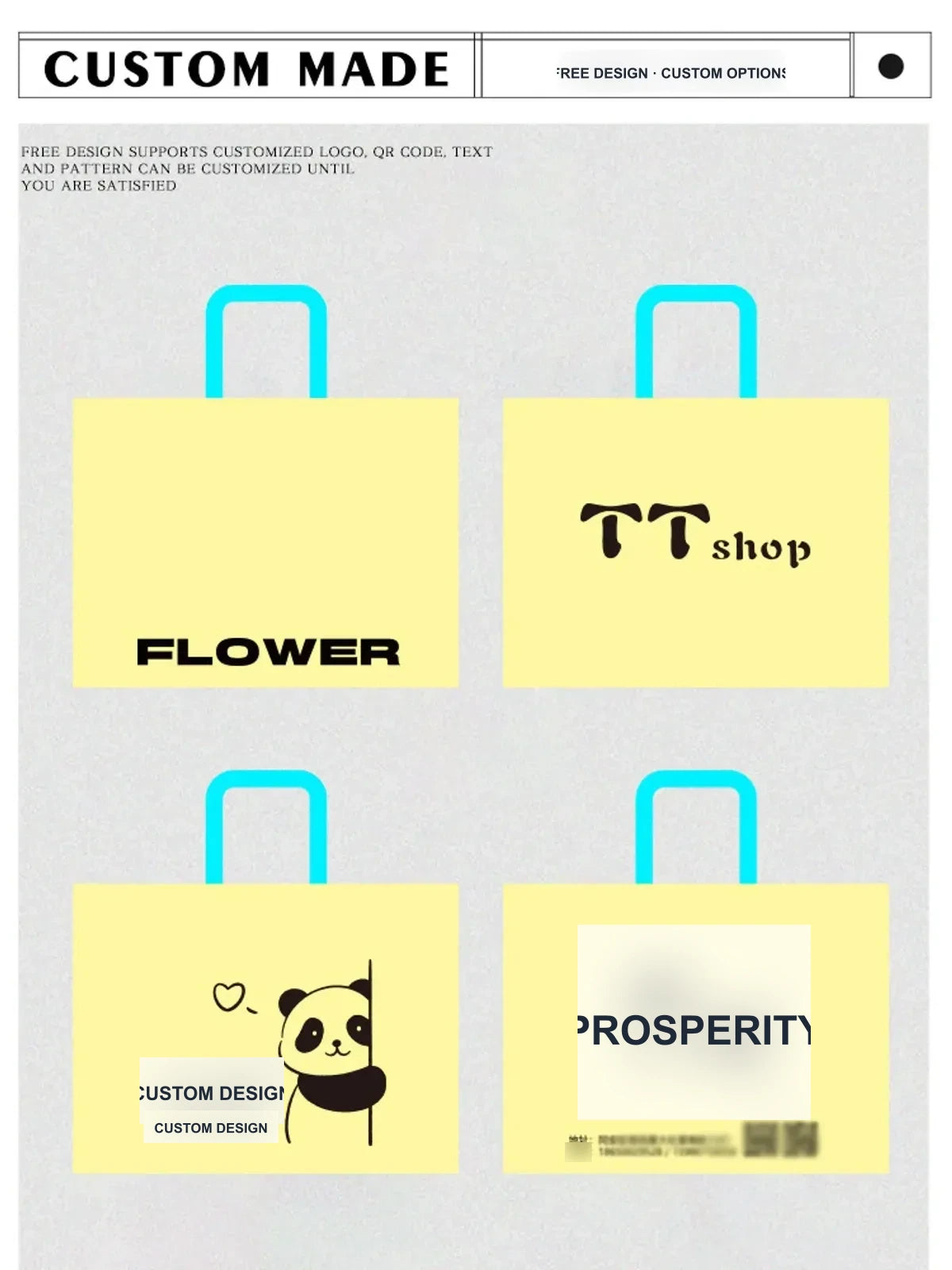 Panda Print Non-Woven Tote Bags — 4 Styles product view 5