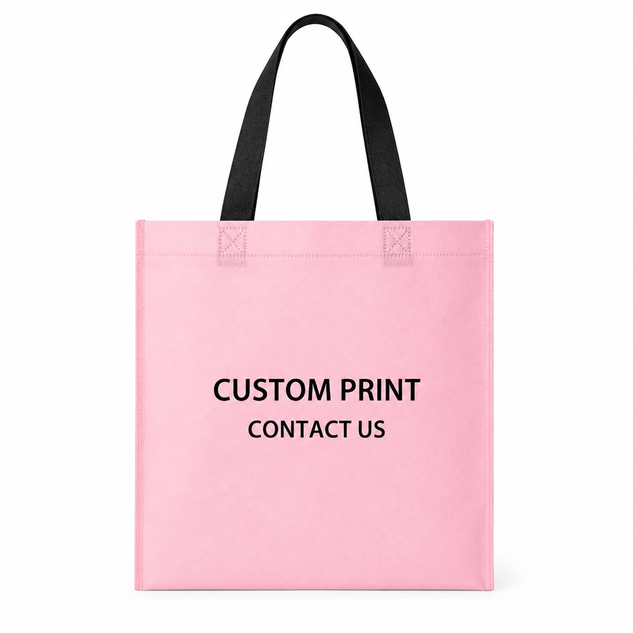 Custom Print — Contact Us pink heart non-woven tote bags