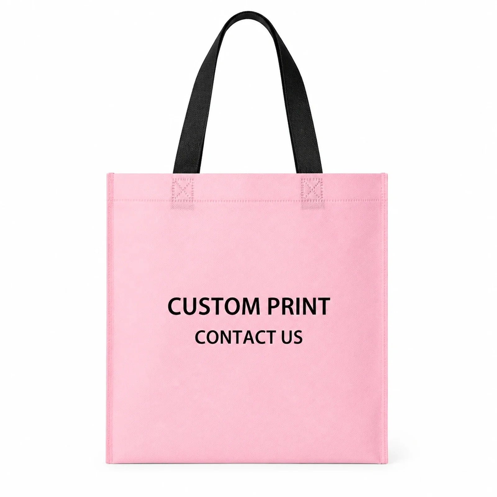 Custom Print — Contact Us pink heart non-woven tote bags