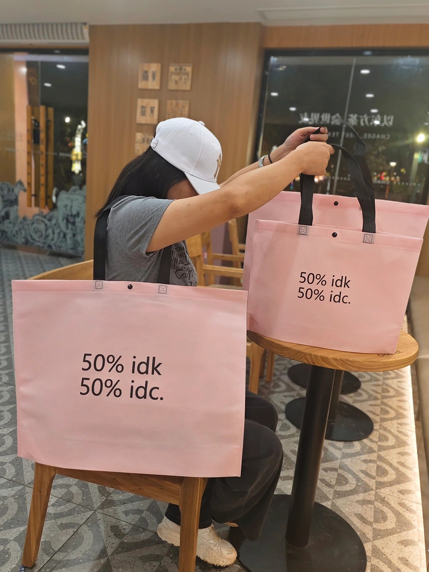 Pink Non-Woven Tote Bags — Printed & Plain product view 1