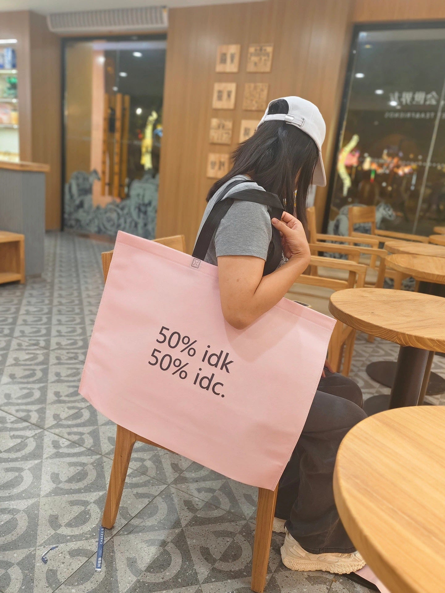 Pink Non-Woven Tote Bags — Printed & Plain product view 2