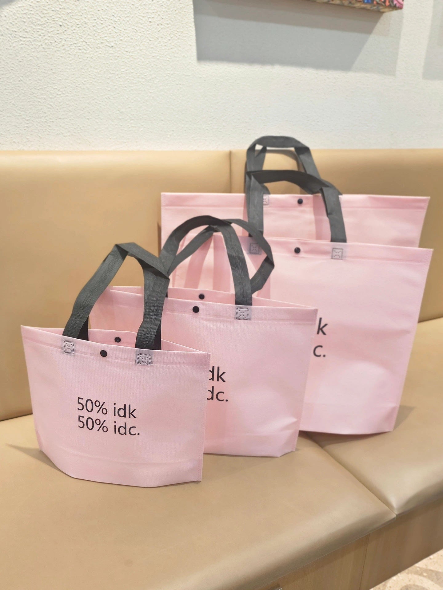 Pink Non-Woven Tote Bags — Printed & Plain product view 4