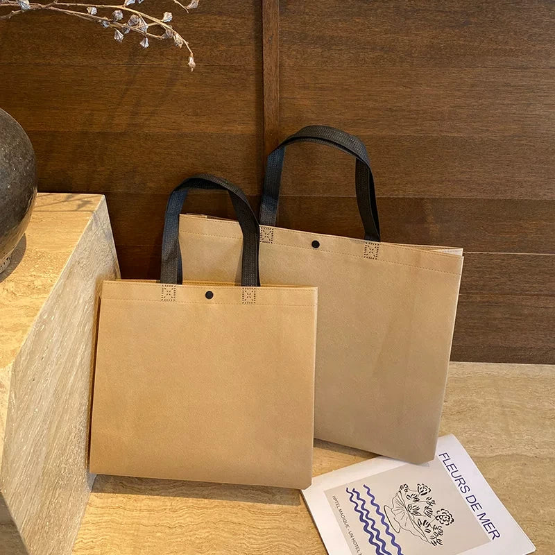 plain brown non woven tote bag