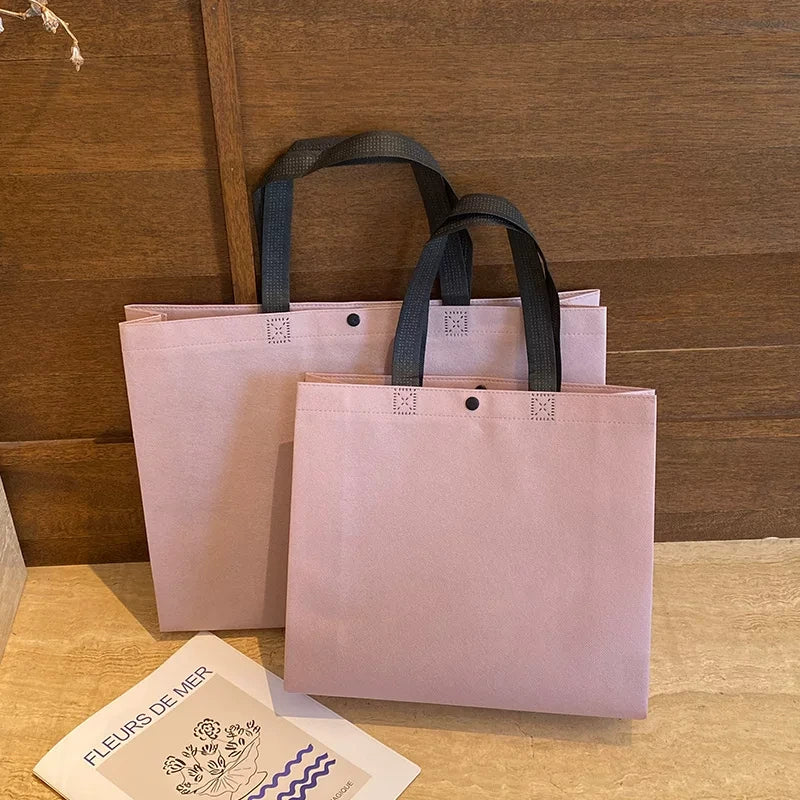plain lavender non woven tote bag