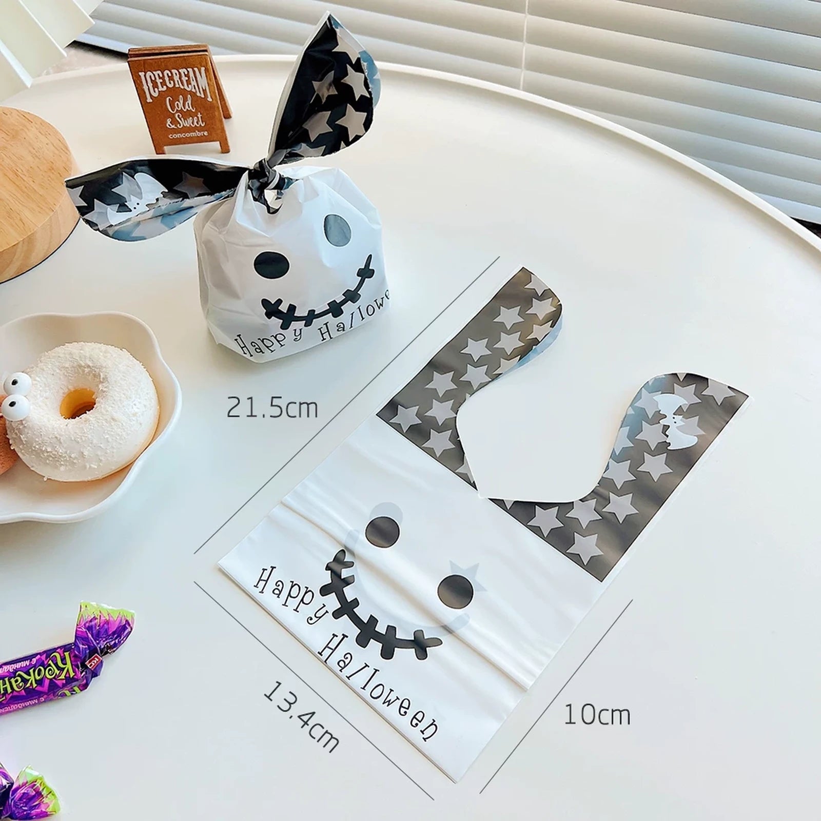 Ghost plastic Halloween treat bag
