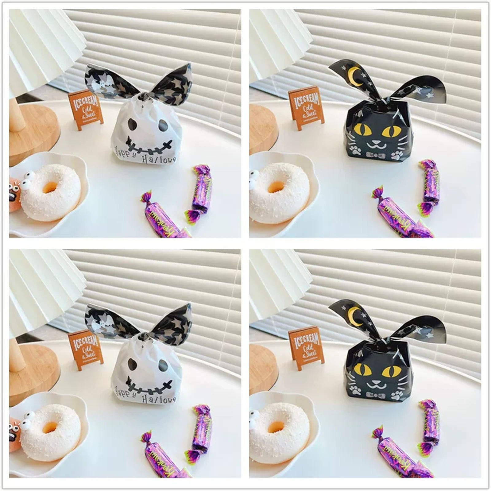 Ghost and black cat assortment Halloween treat bags