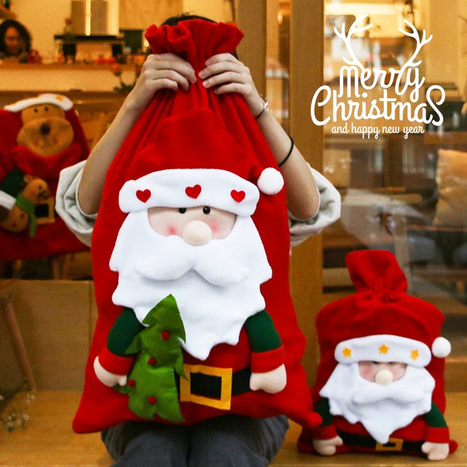 Plush Christmas Gift Sacks and Stockings – product view