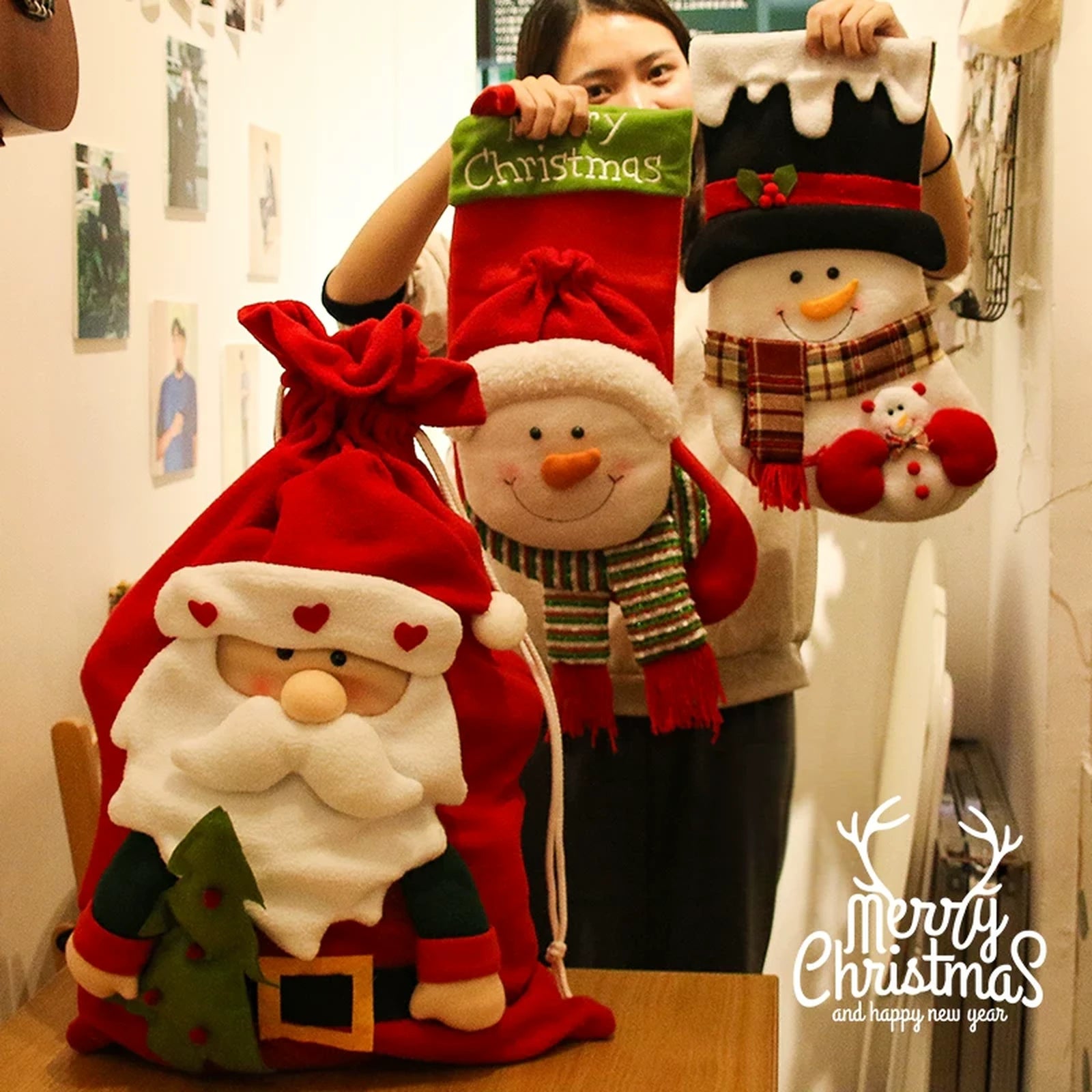 Plush Christmas Gift Sacks and Stockings – product view