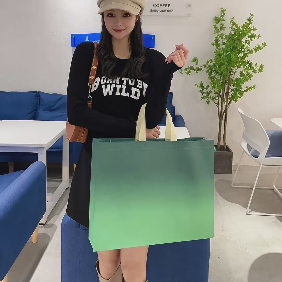 Gradient Laminated Non-Woven Tote Bags product video 1