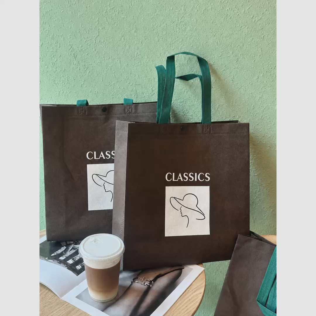 Snap-Closure Non-Woven Tote Bags — 6 Styles product video 1