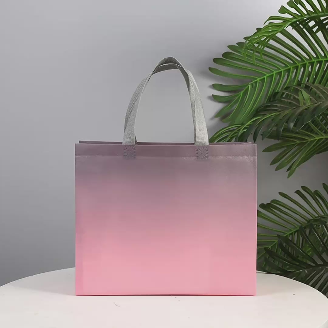 Gradient & Framed Laminated Non-Woven Tote Bags — 20 Designs product video 1