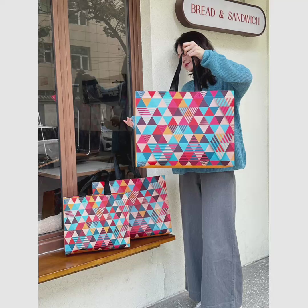 Bohemian Print Non-Woven Tote Bags — 1 Style product video 1