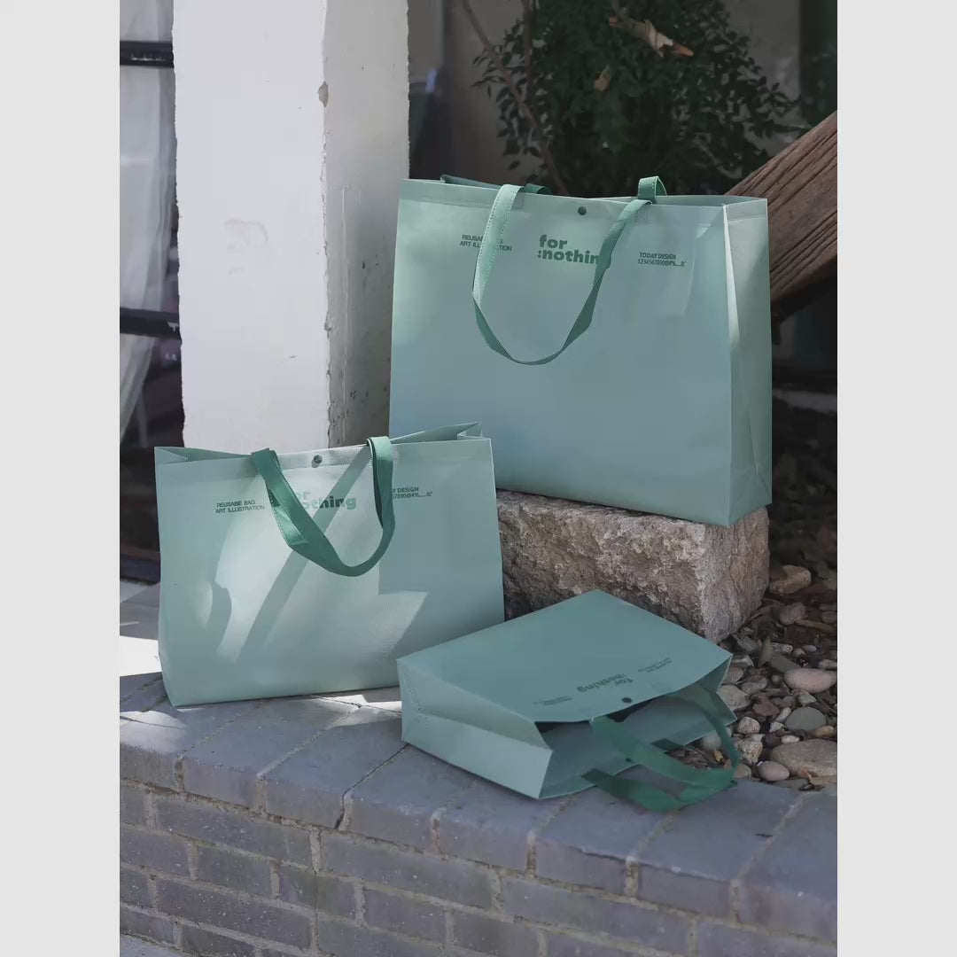 7-Style Gusseted Non-Woven Retail Tote Bags product video 1