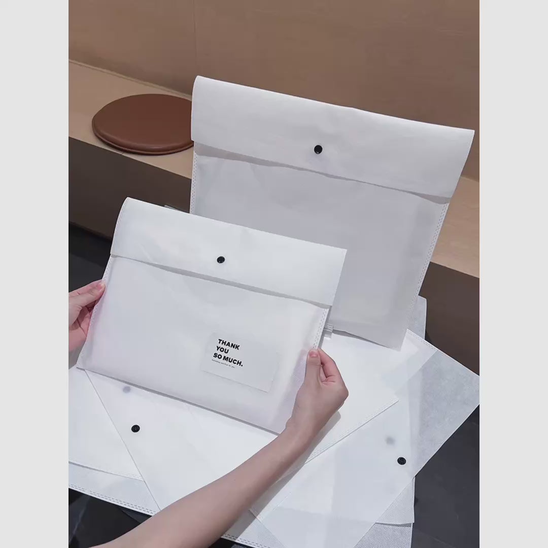 Snap-Closure Non-Woven Garment Packaging Bags — 6 Styles product video 1