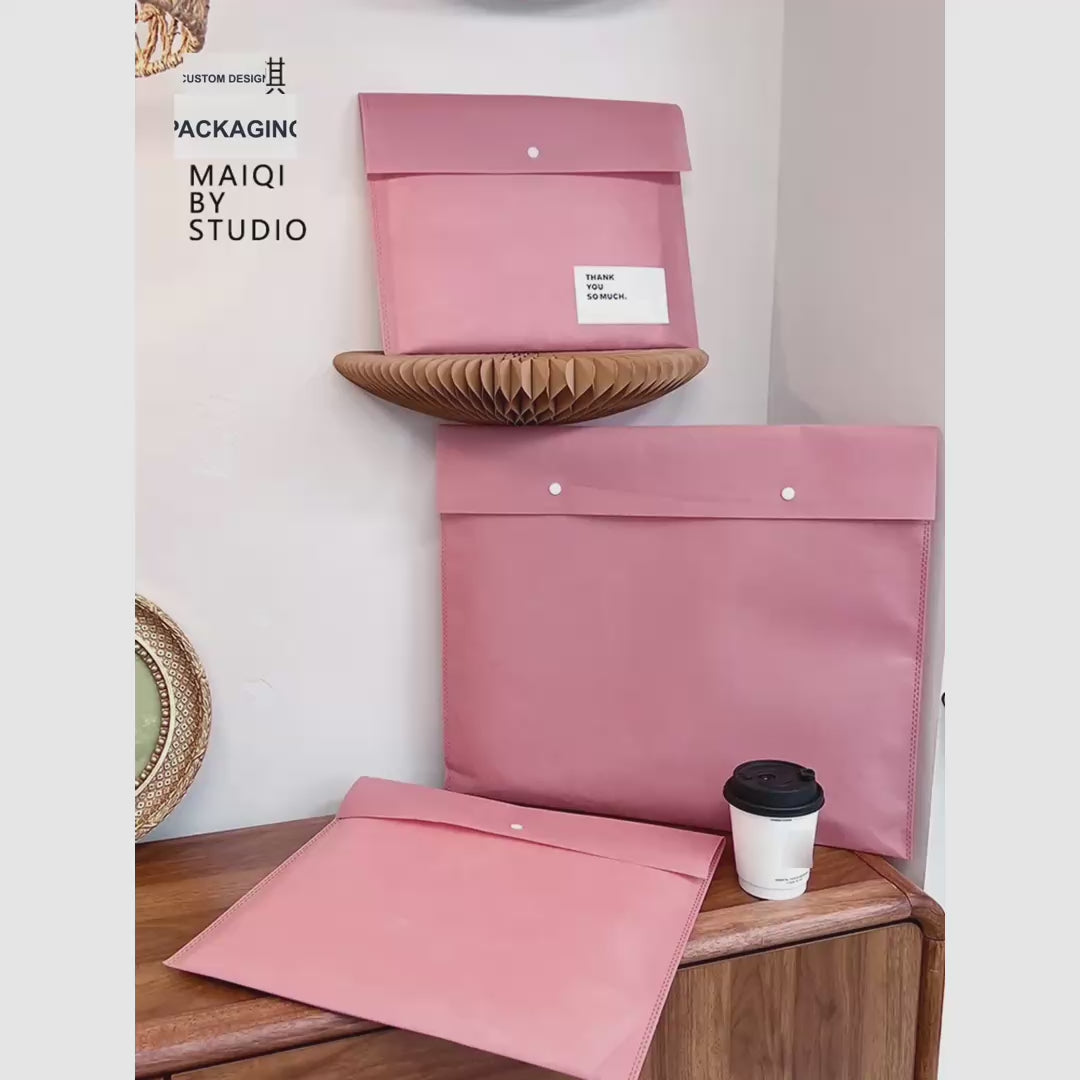 Snap-Closure Non-Woven Garment Packaging Bags — 6 Styles product video 1