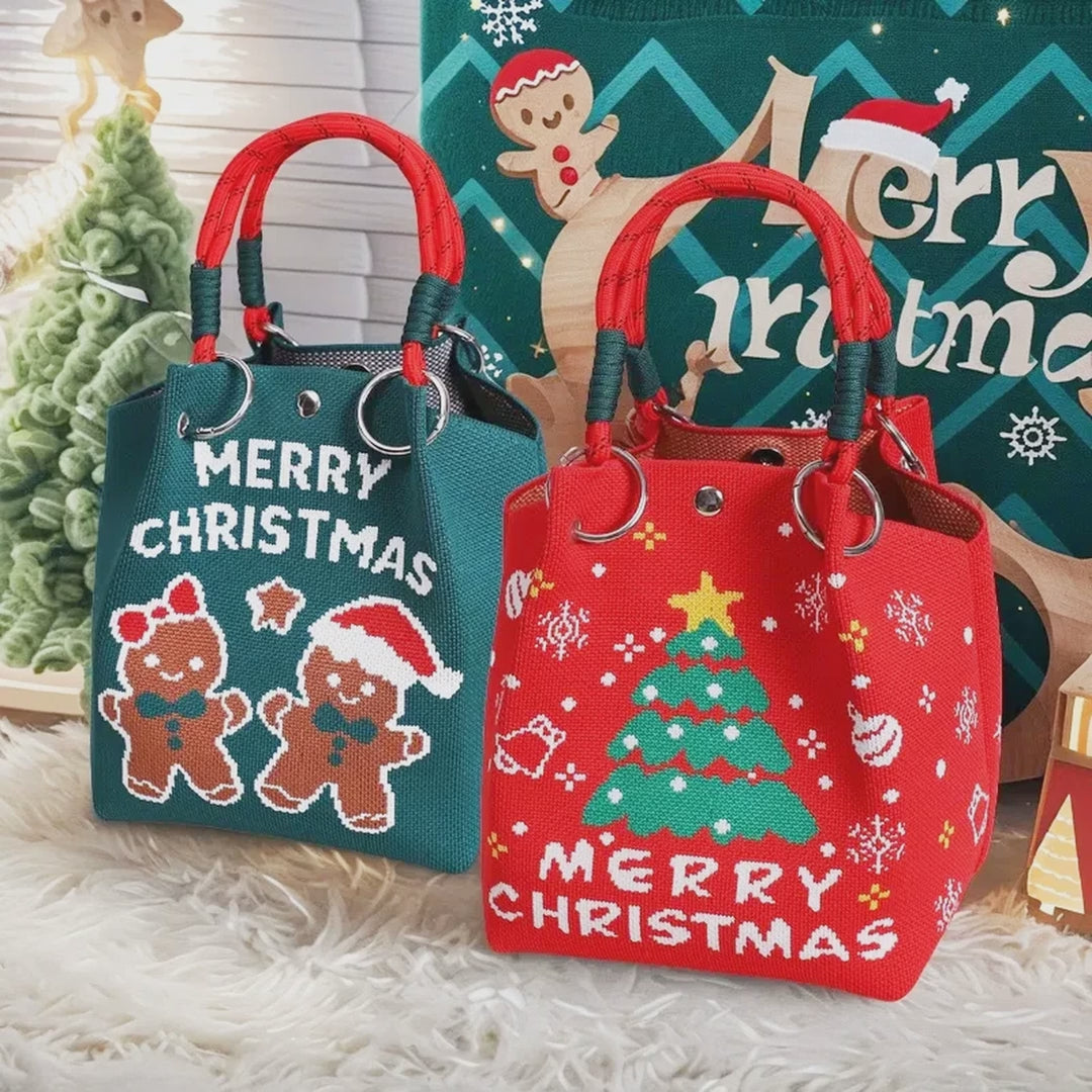 Round-handle Christmas fabric gift bags – product video