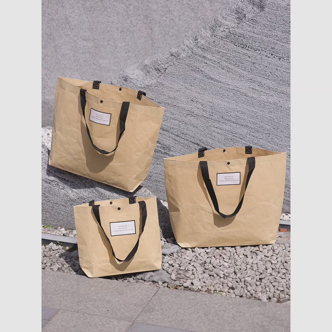 Kraft-Paper Non-Woven Tote Bags — 2 Styles product video 1