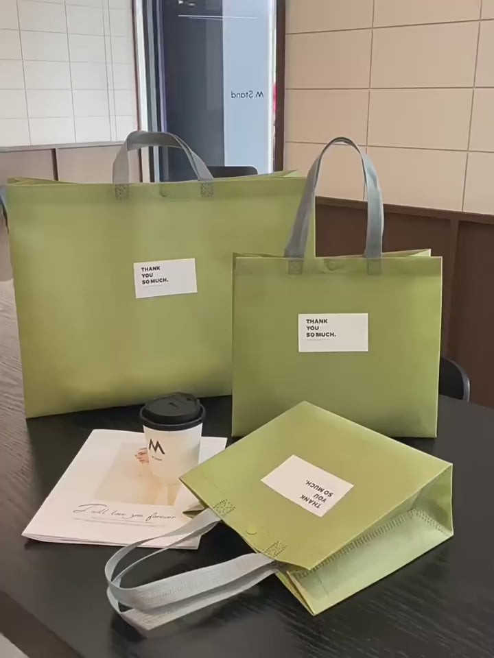 Custom snap-button non-woven tote bag product video