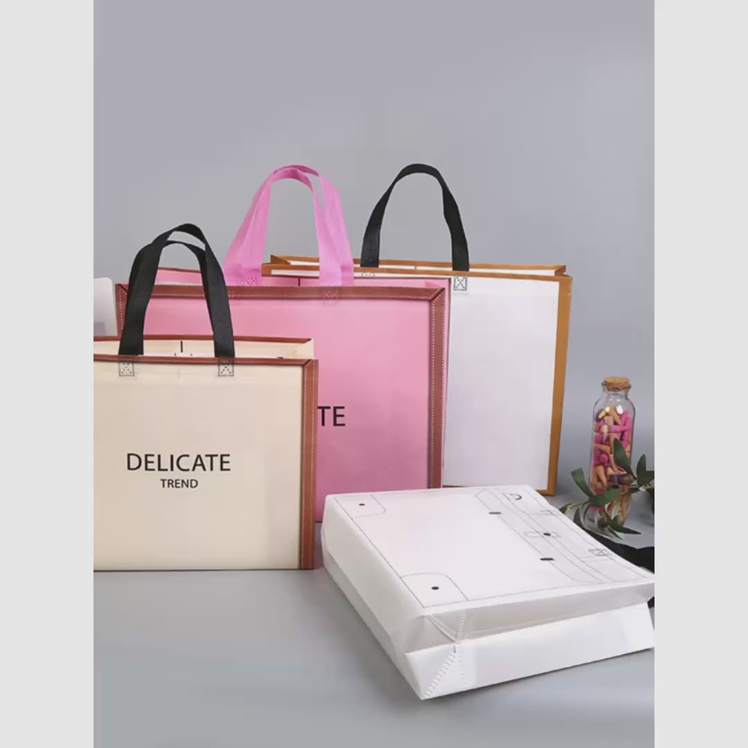 Laminated Non-Woven Tote Bags — 19 Designs product video 1