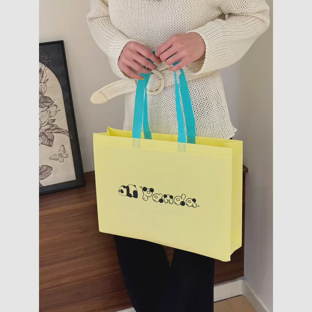 Panda Print Non-Woven Tote Bags — 4 Styles product video 1