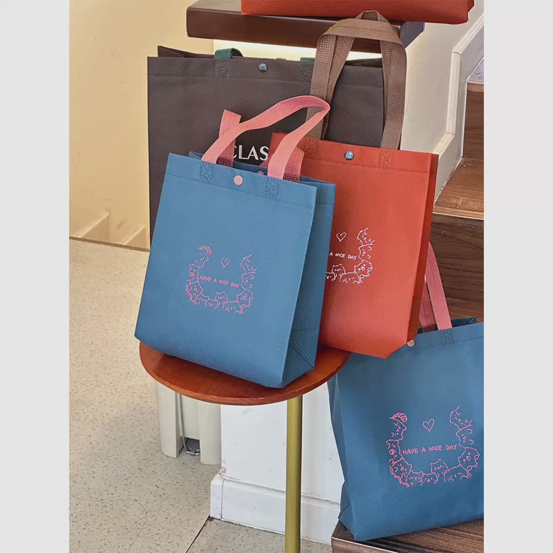 Boutique Non-Woven Tote Bags — 6 Cat & Plain Styles product video 1