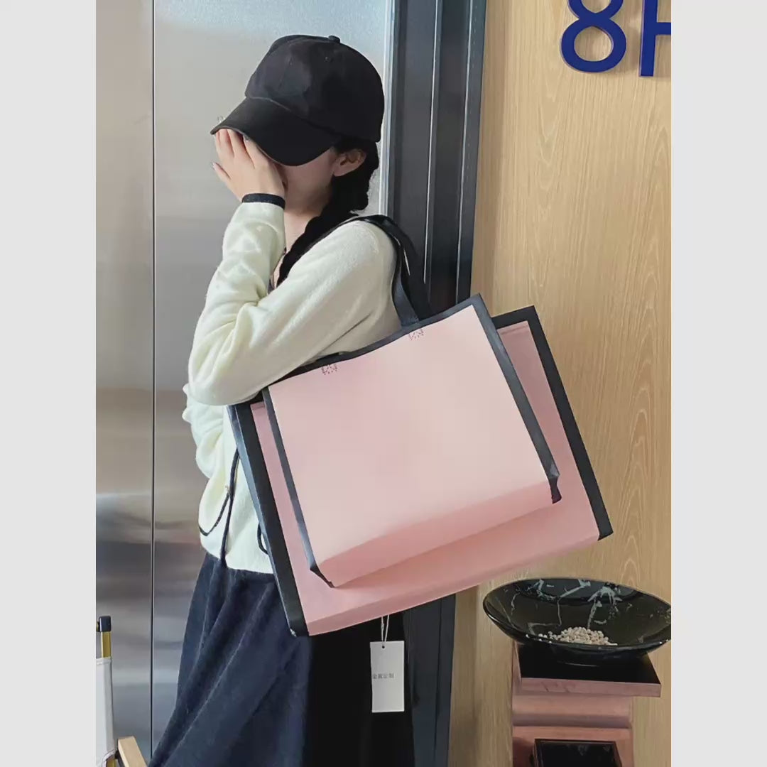 Shoulder-Carry Non-Woven Tote Bags — 3 Colors product video 1