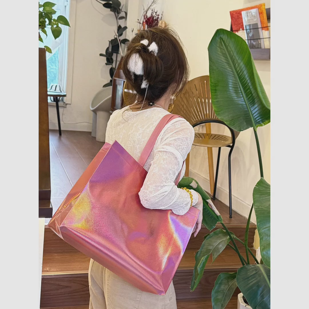 Holographic Non-Woven Tote Bags — 3 Styles product video 1