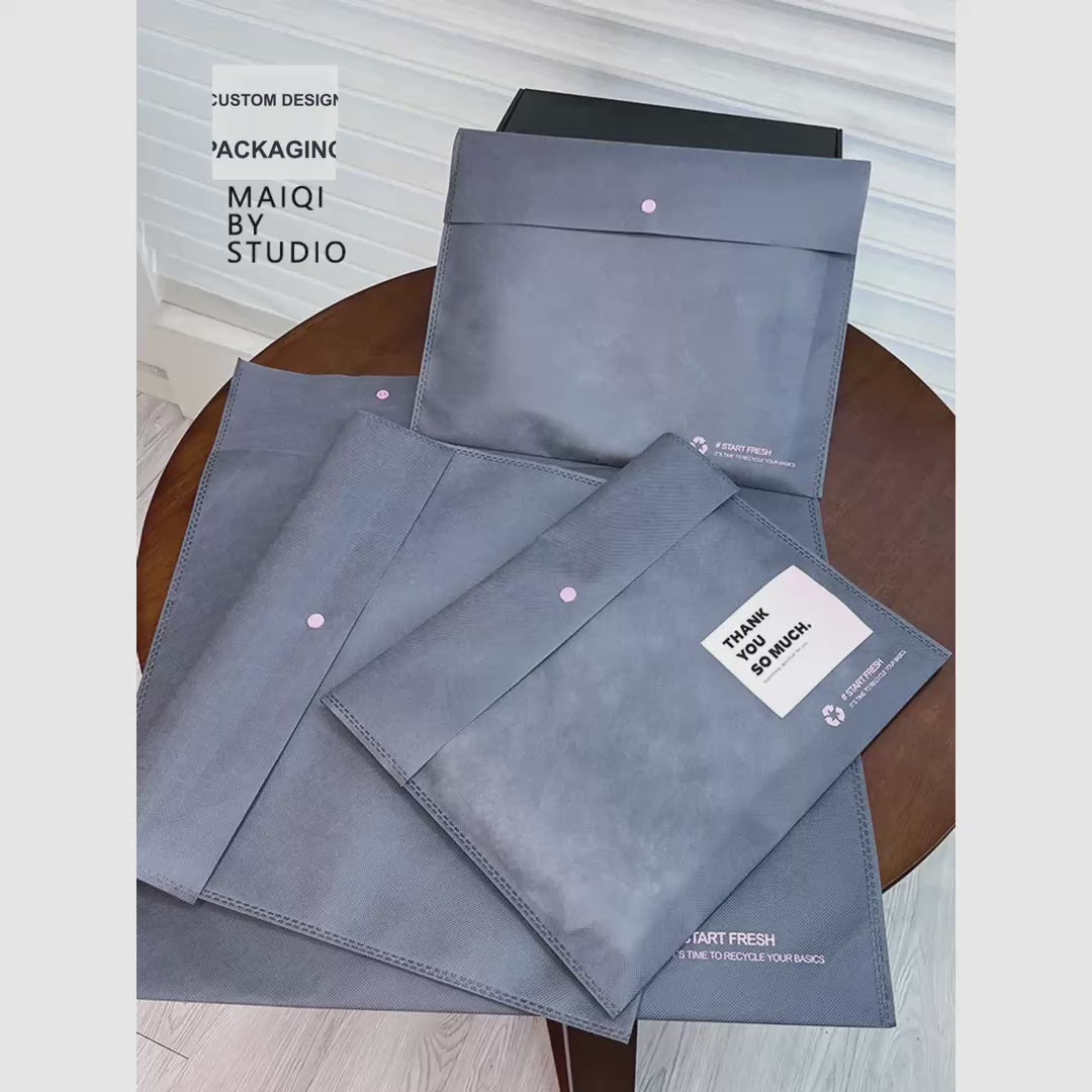 Snap-Closure Non-Woven Garment Packaging Bags — 6 Styles product video 1