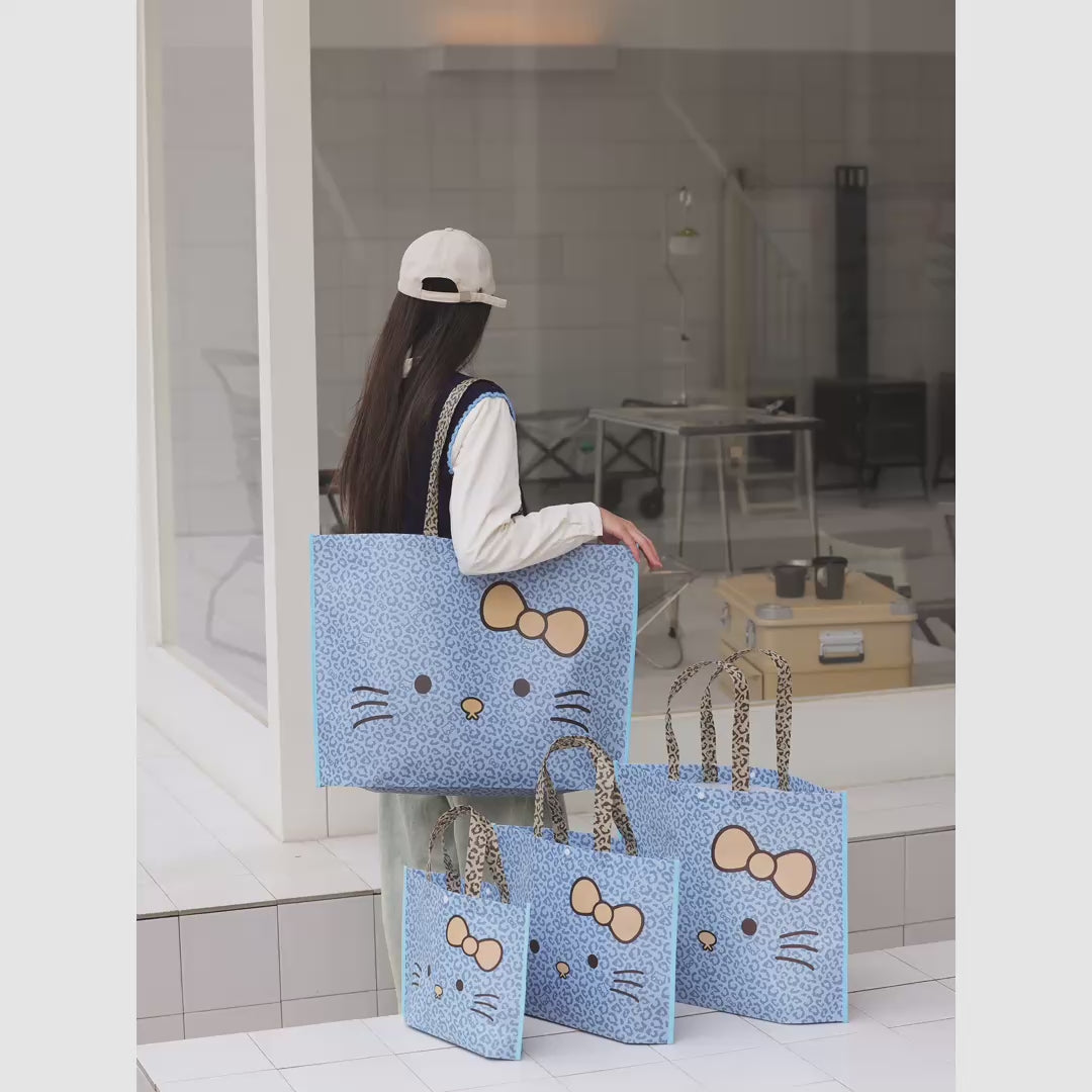 Laminated Leopard Print Stitched Non-Woven Tote Bags — 6 Styles product video 1