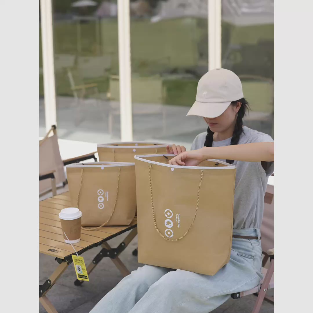 Rope-Handle Stitched Non-Woven Tote Bags — 8 Styles product video 1