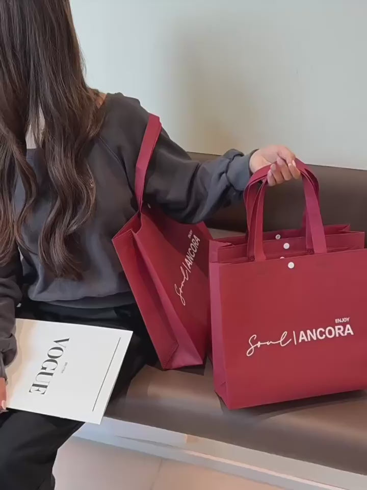 Custom snap-button non-woven tote bag product video