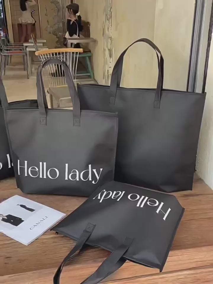 Zippered non-woven tote bag product demonstration video