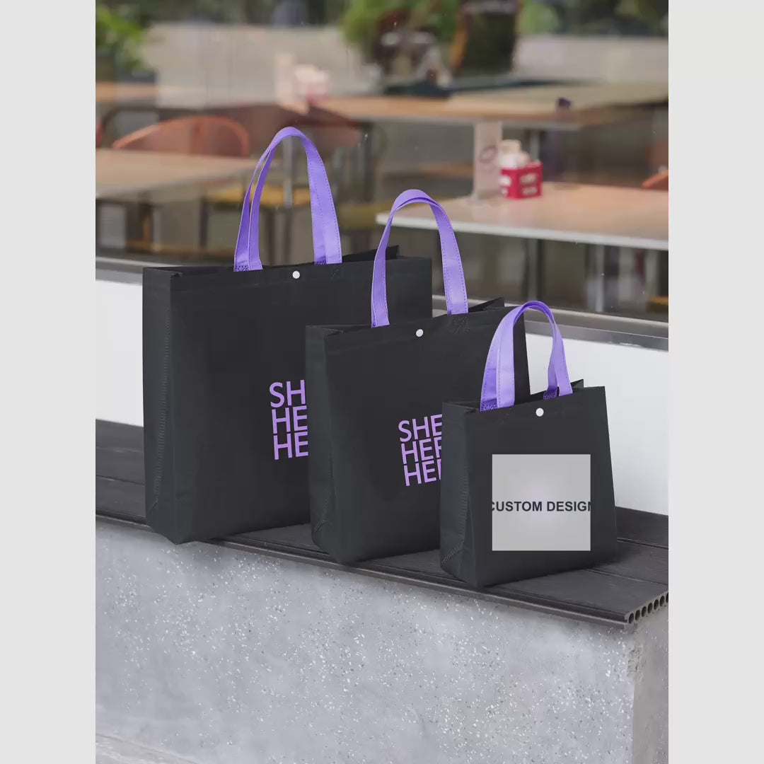 Snap-Closure Non-Woven Tote Bags — 4 Styles product video 1