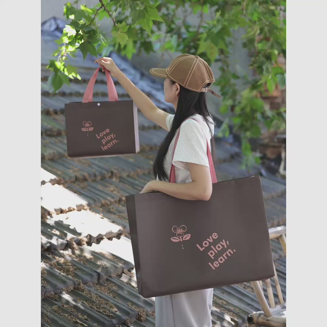 Coffee-Brown Non-Woven Tote Bags — 6 Styles product video 1