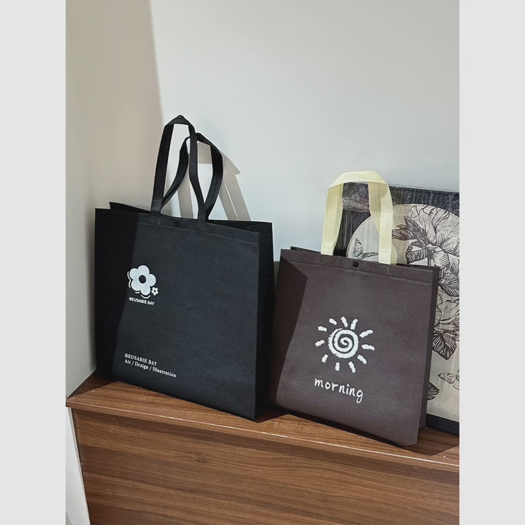 Snap-Closure Non-Woven Tote Bags — 4 Styles product video 1