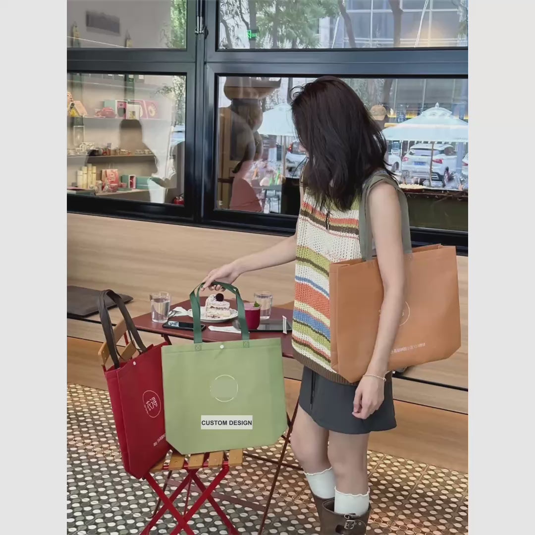 Snap-Closure Non-Woven Tote Bags — 4 Styles product video 1