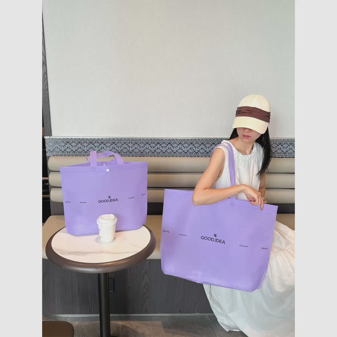 Purple Non-Woven Tote Bags — 15 Styles product video 1