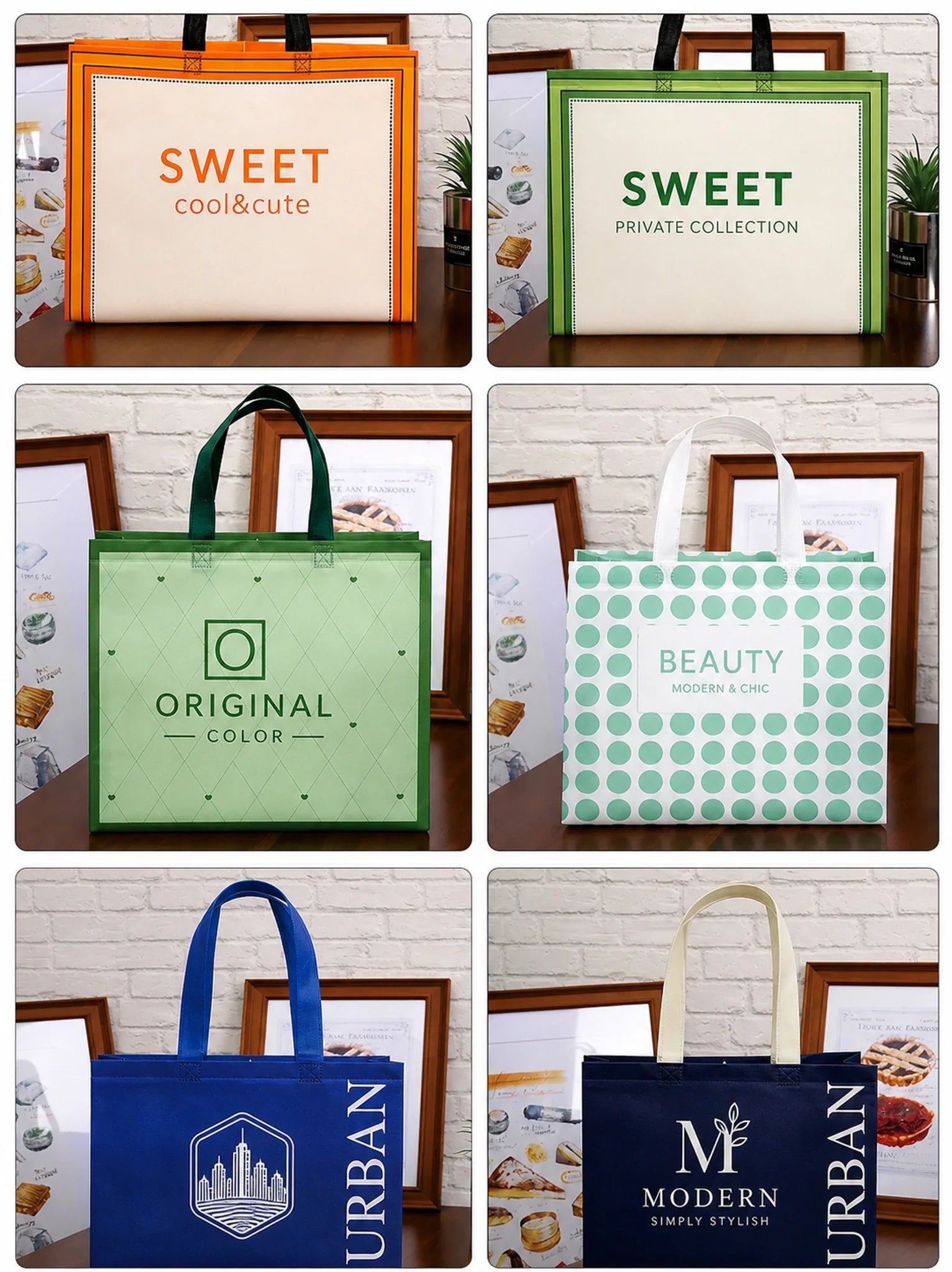 Printed Laminated Non-Woven Tote Bags — 20 Designs product view 2