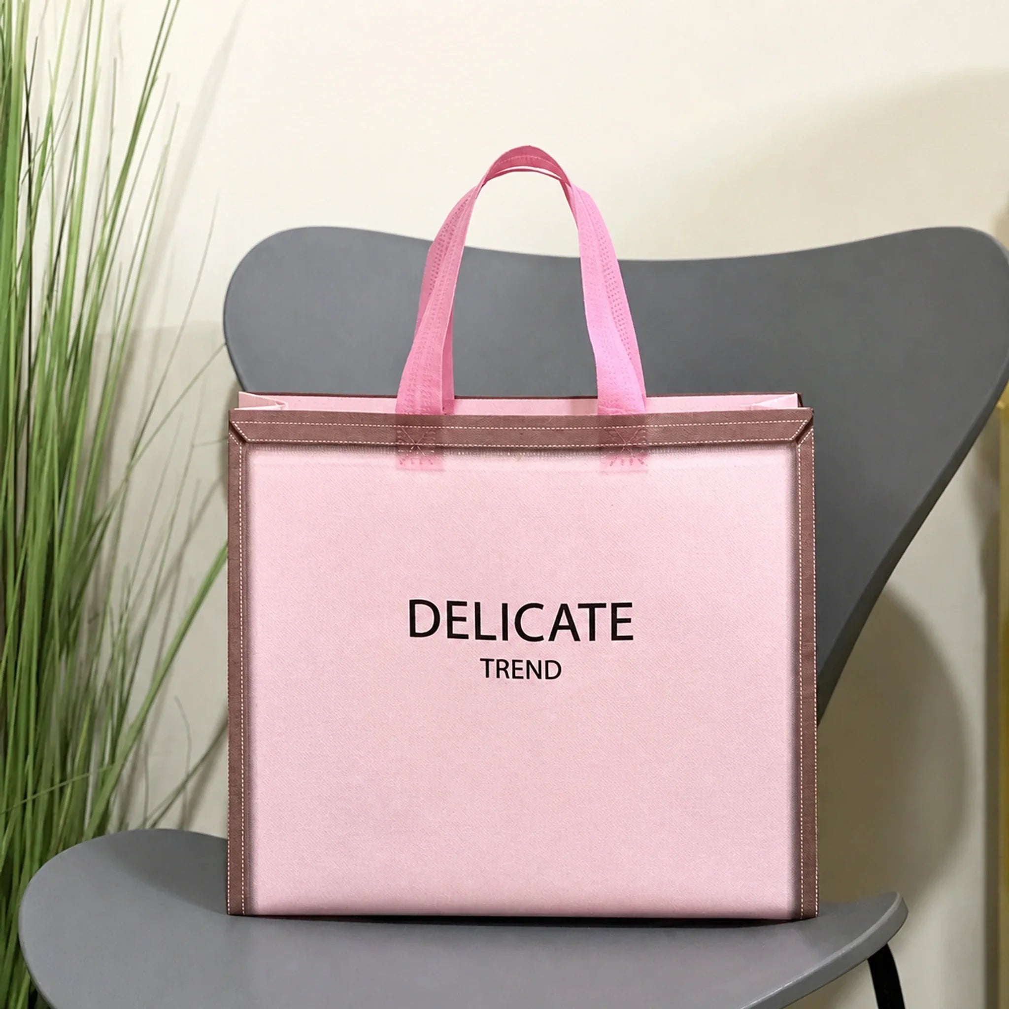 Pink Gold-Frame printed laminated non-woven tote bags — 30 designs