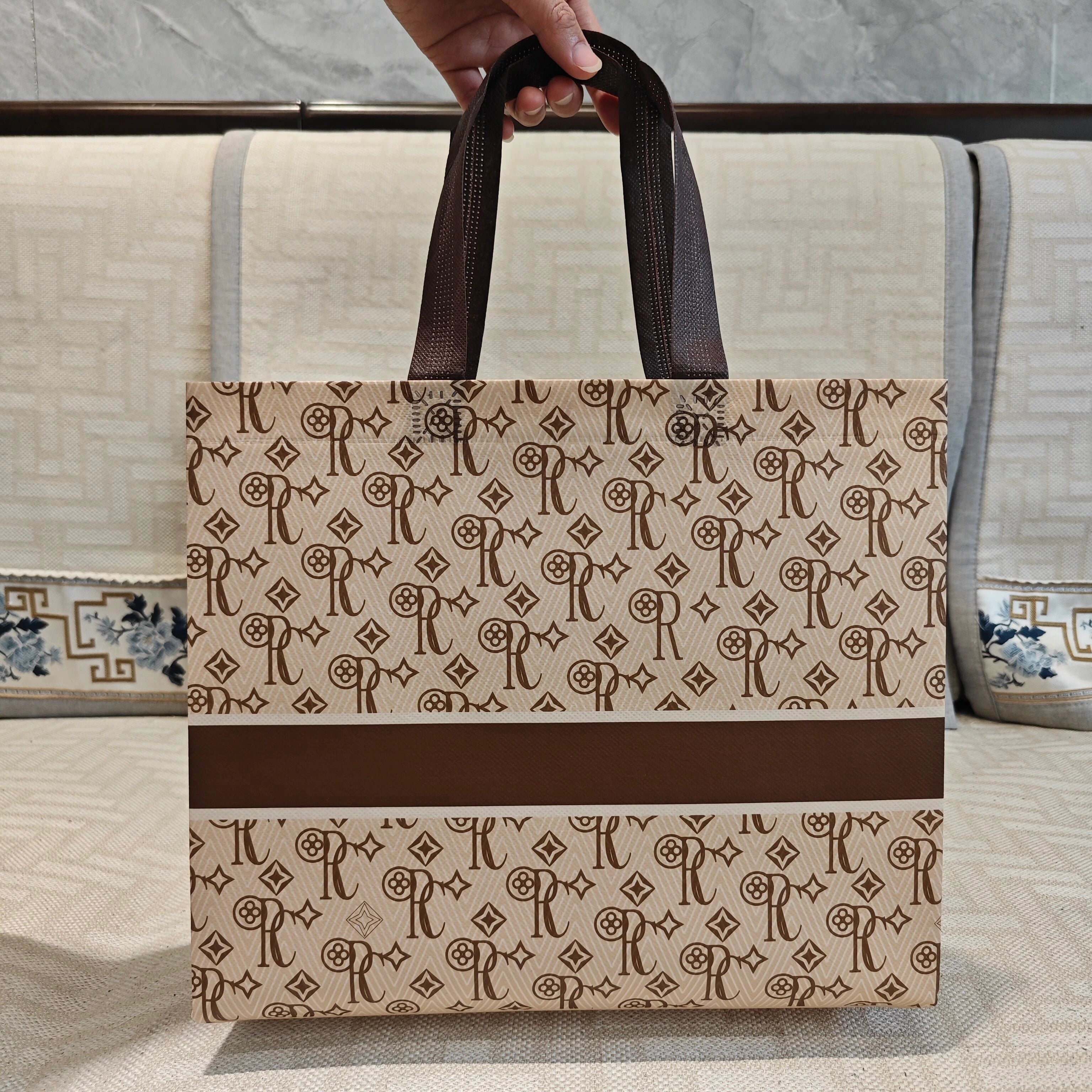 RC Stripe printed laminated non-woven tote bags — 30 designs