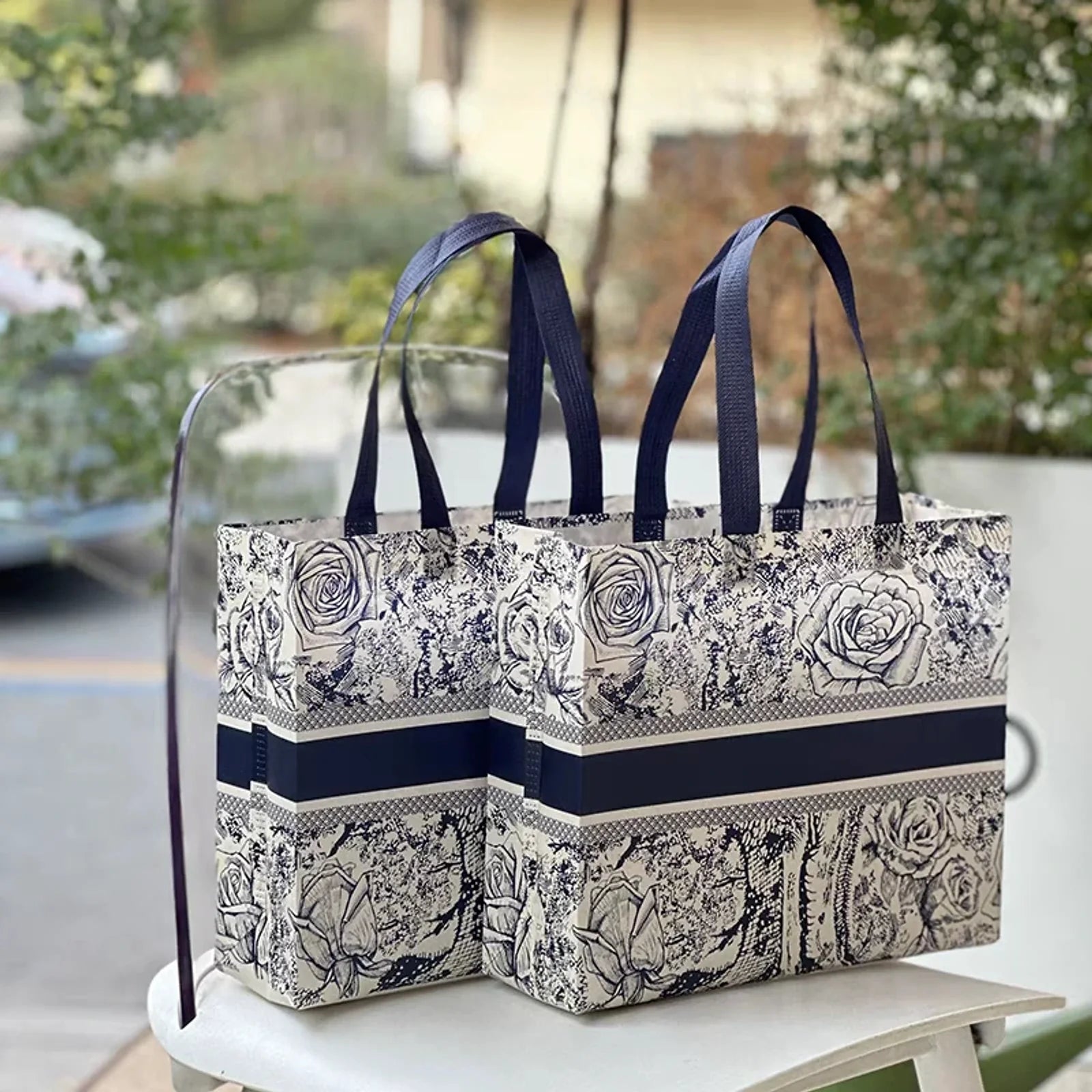 Rose Floral printed laminated non-woven tote bags — 30 designs