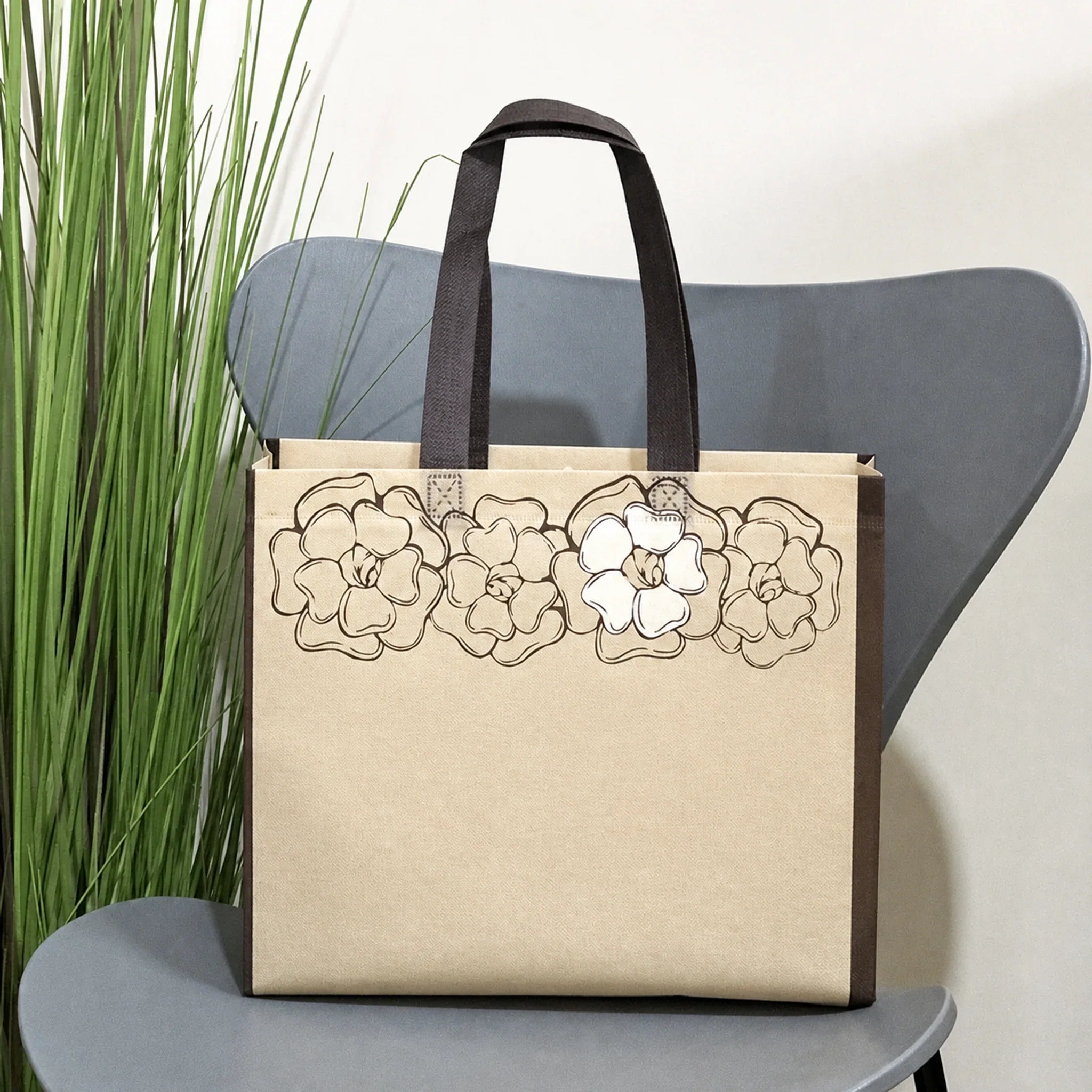 Terracotta Small Floral printed laminated non-woven tote bags — 30 designs