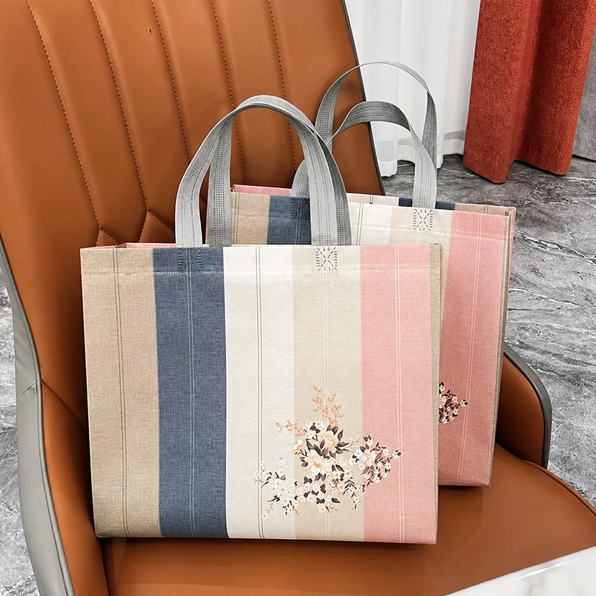 Vintage Small Floral printed laminated non-woven tote bags — 30 designs