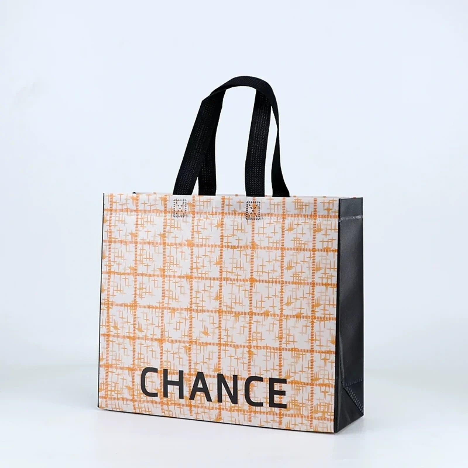 Printed Non-Woven Tote Bags — 18 Designs — Chance Orange