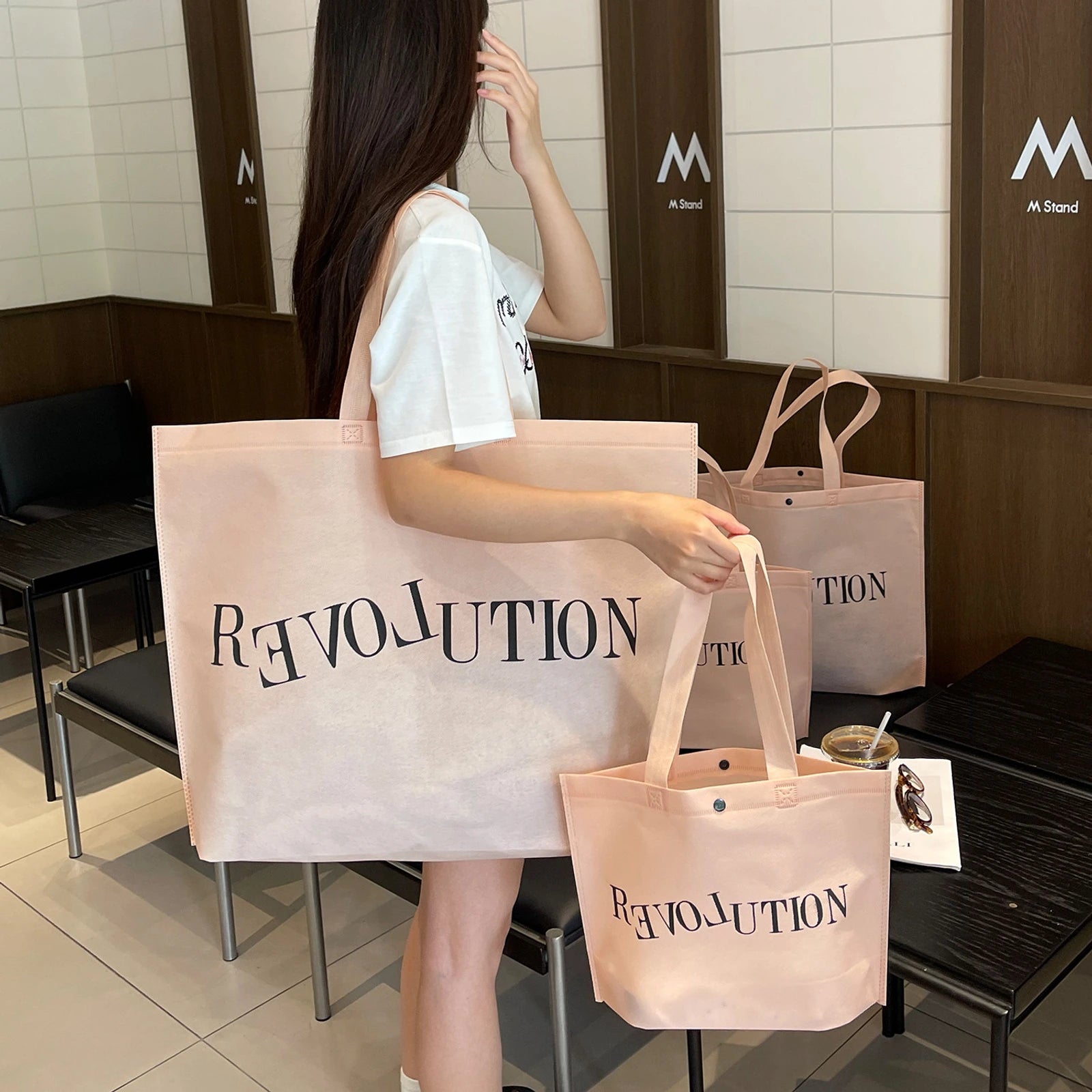 Purple Non-Woven Tote Bags — 10 Styles — Light Pinklove Tote