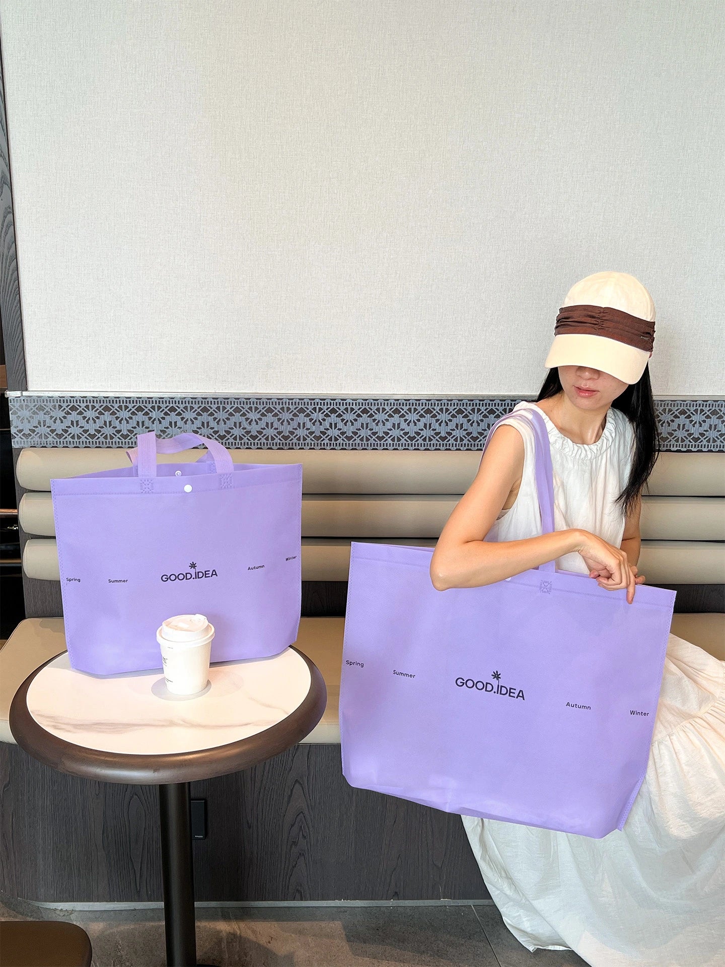 Purple Non-Woven Tote Bags — 15 Styles product view 1